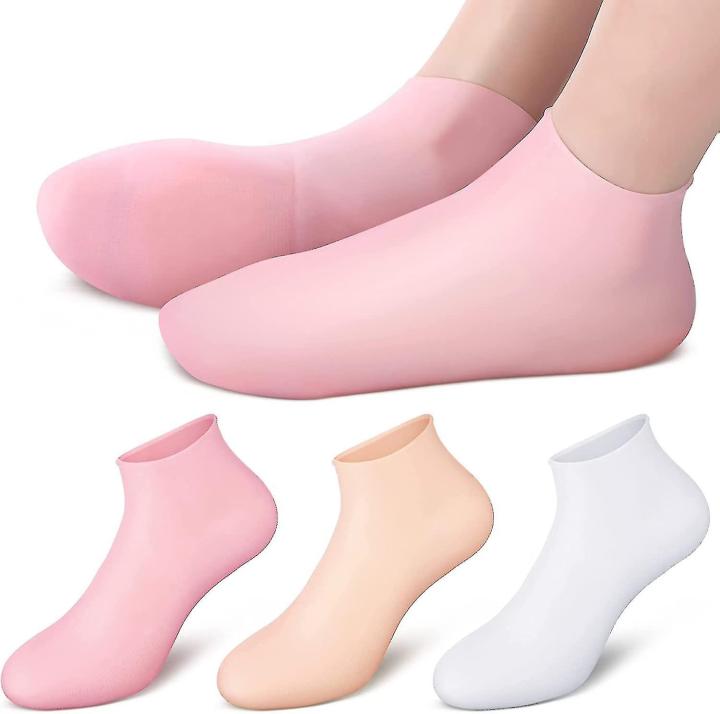 Silicone Socks for Women & Men | Full Foot Gel Heel Socks, Moisturizing Foot Protector for Heel Pain, Cracked Heels & Foot Care | Reusable Soft Heel Socks, Best for Athletes & Runners | Anti-Crack Gel Heel Protectors