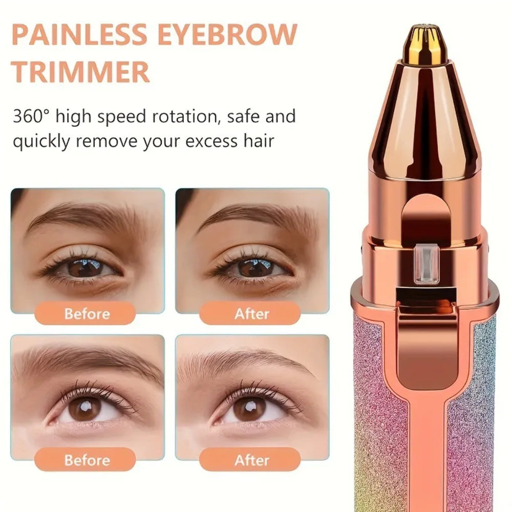 2-in-1 Flawless | Hair Remover & Eyebrow Trimmer – Painless, Portable & Rechargeable
