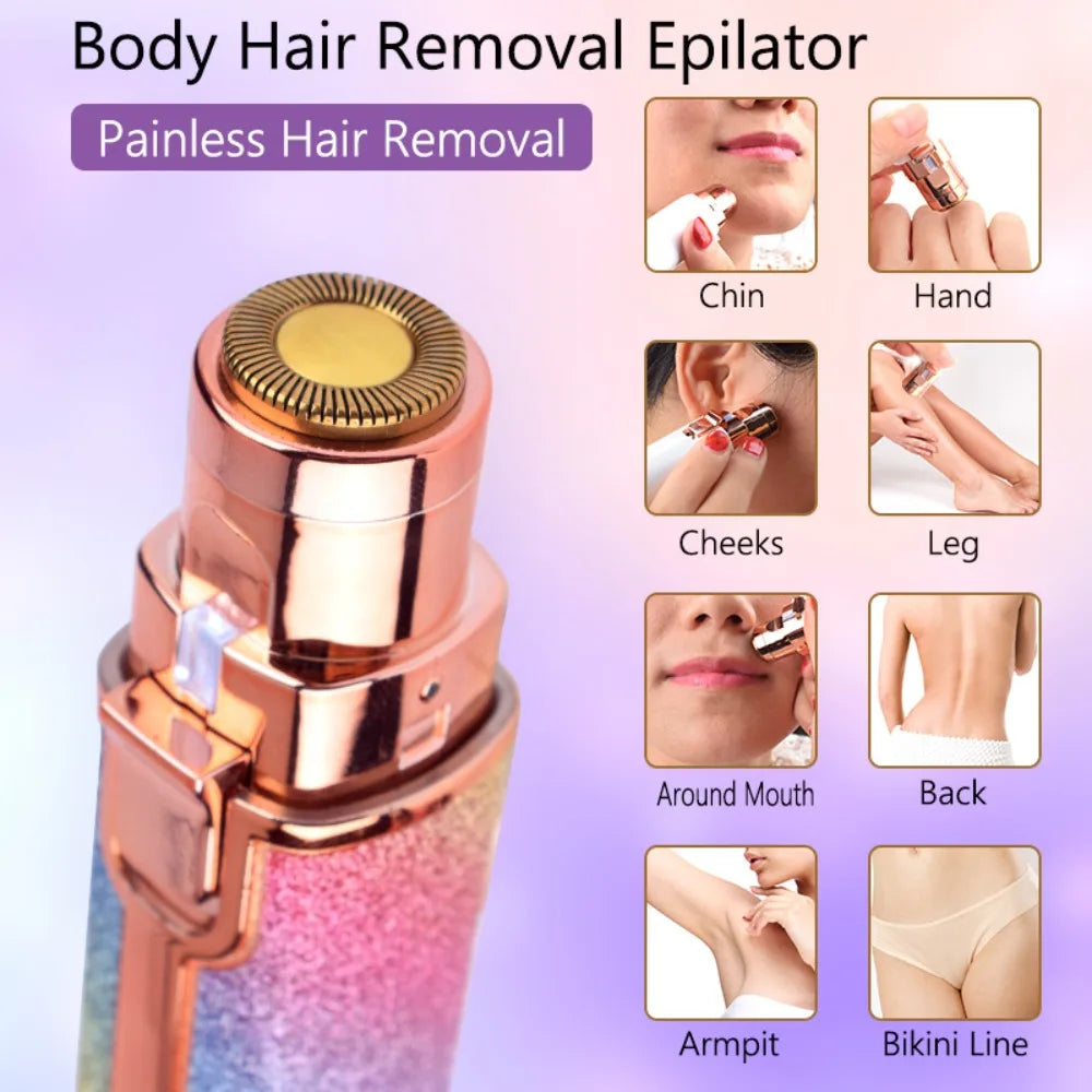 2-in-1 Flawless | Hair Remover & Eyebrow Trimmer – Painless, Portable & Rechargeable