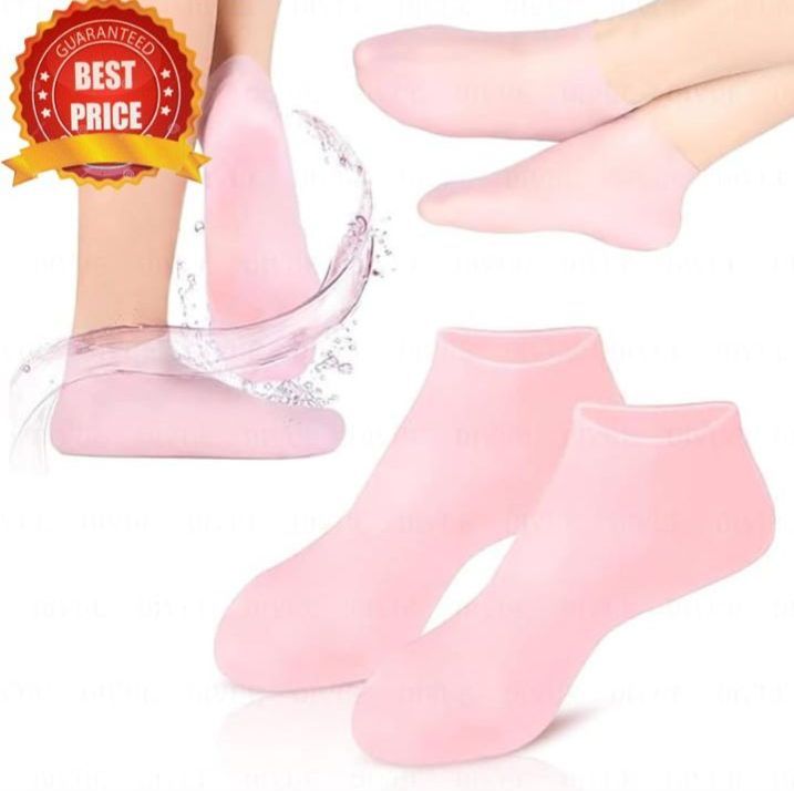 Silicone Socks for Women & Men | Full Foot Gel Heel Socks, Moisturizing Foot Protector for Heel Pain, Cracked Heels & Foot Care | Reusable Soft Heel Socks, Best for Athletes & Runners | Anti-Crack Gel Heel Protectors