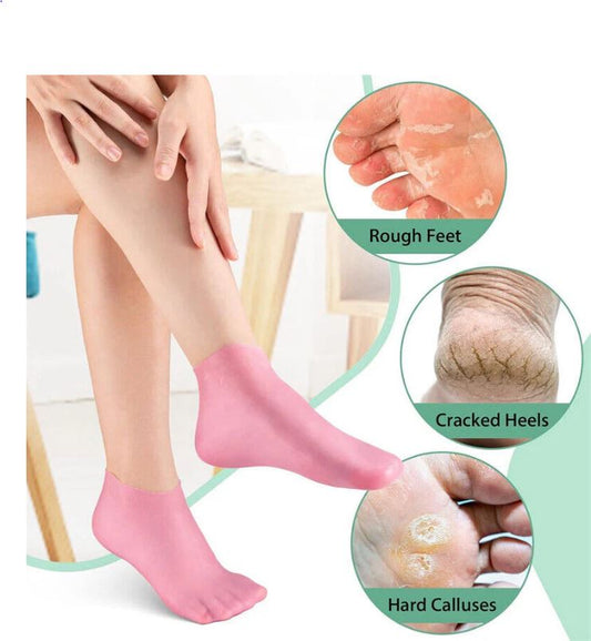 Silicone Socks for Women & Men | Full Foot Gel Heel Socks, Moisturizing Foot Protector for Heel Pain, Cracked Heels & Foot Care | Reusable Soft Heel Socks, Best for Athletes & Runners | Anti-Crack Gel Heel Protectors