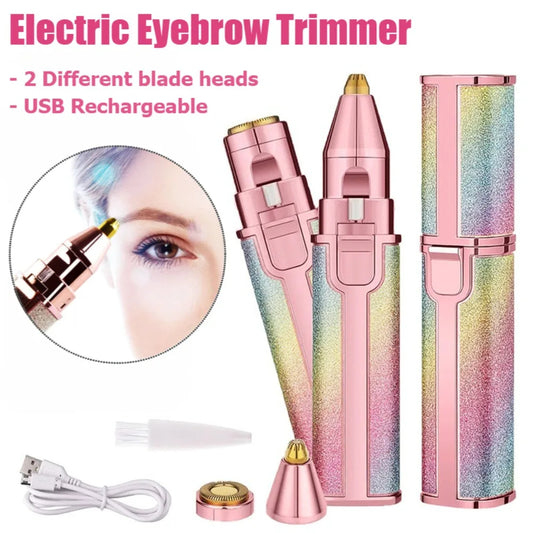 2-in-1 Flawless | Hair Remover & Eyebrow Trimmer – Painless, Portable & Rechargeable