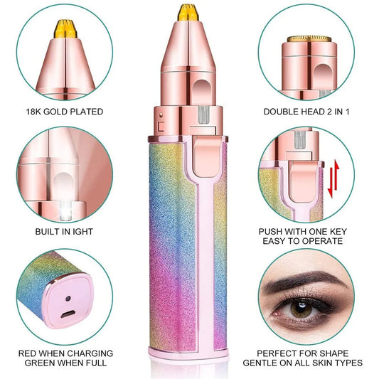 2-in-1 Flawless | Hair Remover & Eyebrow Trimmer – Painless, Portable & Rechargeable