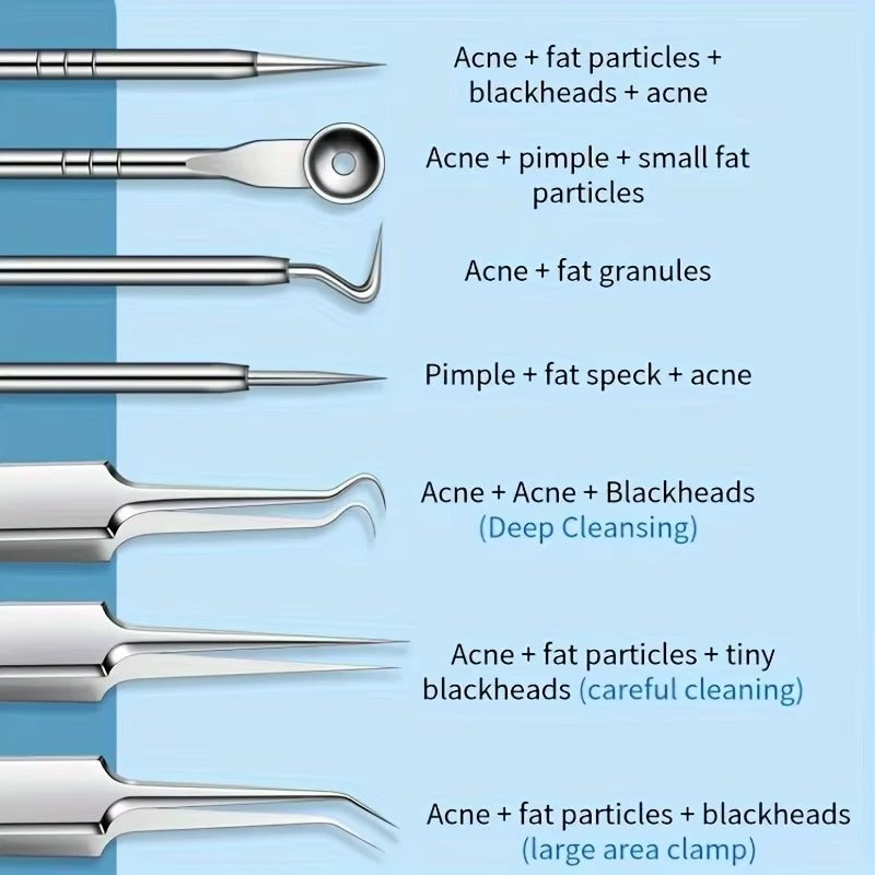 1/3/8pcs Stainless Steel Blackhead Removal Tool Set, Blackhead Clip, Tweezers, Beauty Facial Blackhead Remover, Acne Needle Tool